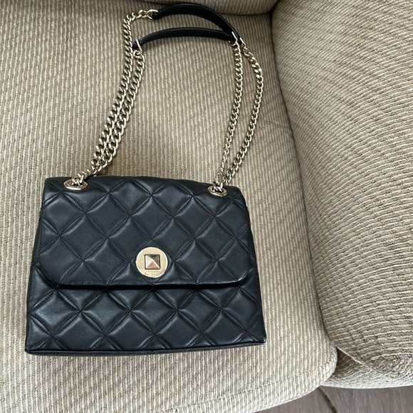 kate spade Handbags - Kate Spade EUC Elegant Black Quilted Chain Shoulder Bag AND dust cover